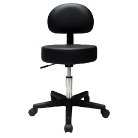 Air stool with back, black
