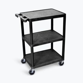 Cart, Three Shelves, Foam Plastic, Black