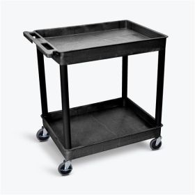 Tub Cart, Two Shelves (2.75in Deep), Blk