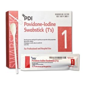 PDI Povidone Iodine Swabstick 1's 50/bx